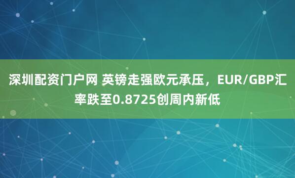 深圳配资门户网 英镑走强欧元承压，EUR/GBP汇率跌至0.8725创周内新低